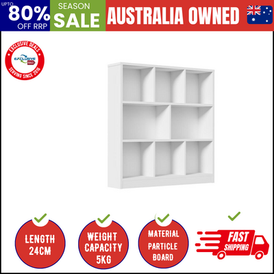 Bookshelf Display Shelves Unit Storage Organizer White