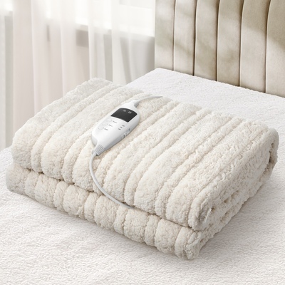 Heated Throw Rug Blanket Washable Sherpa Flannel