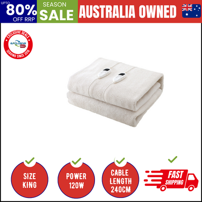 Electric Blanket Fleece Fully Fitted Washable King