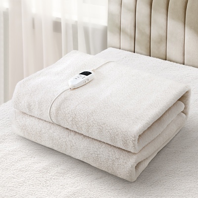 Electric Blanket Fully Fitted Fleece Heated King Single