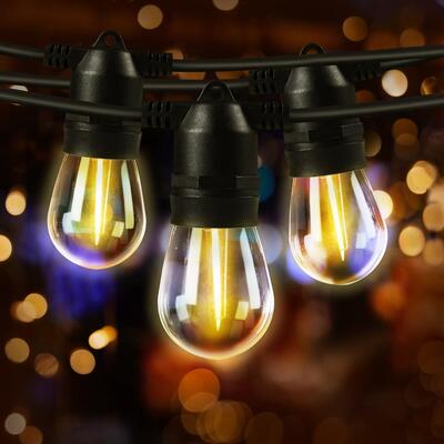 68M LED Festoon String Lights Christmas Wedding Party Outdoor Waterproof