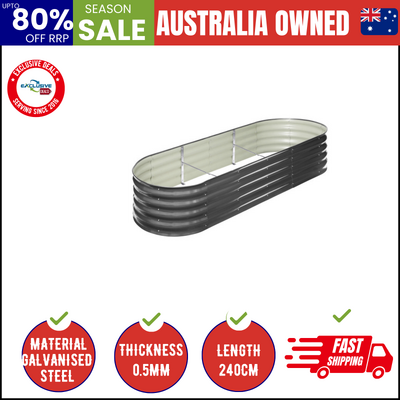 Galvanised Raised Garden Bed Steel Vegetable Planter 240X80X42CM