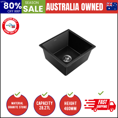 Kitchen Sink Basin Stone Sink Bathroom Laundry Single Bowl 460mmx410mm