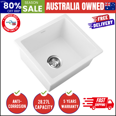 Kitchen Sink Granite Stone Laundry Basin Under/Top Single Bowl 460x410mm