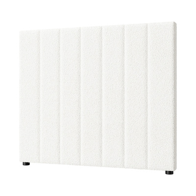 Bed Frame Headboard King Single White Boucle