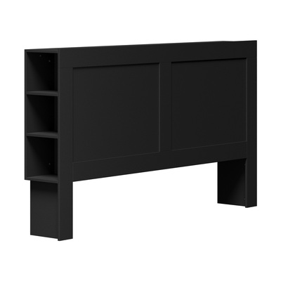 Headboard Bed Head King Size Bedhead with Storage Shelves Black