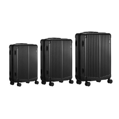 3PCS Luggage Set Travel TSA Lock ABS Case Black