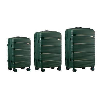 3PCS Luggage Suitcase Set PP Case TSA Lock Green