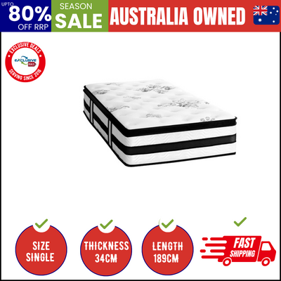 Single Mattress Cool Gel Bed Medium Firm Mattress with Pocket Spring 34cm