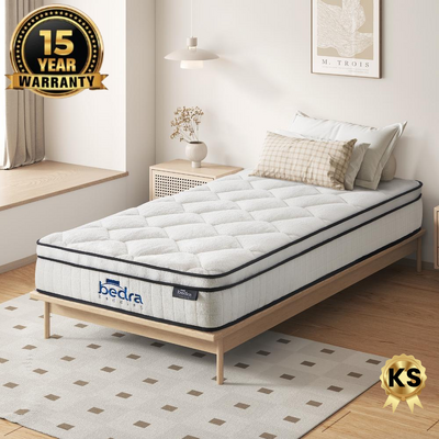 Boucle King Single Mattress Memory Foam Pocket Spring Euro Top