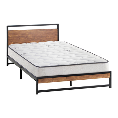 Metal Bed Frame Single Size Beds Platform with Mattress