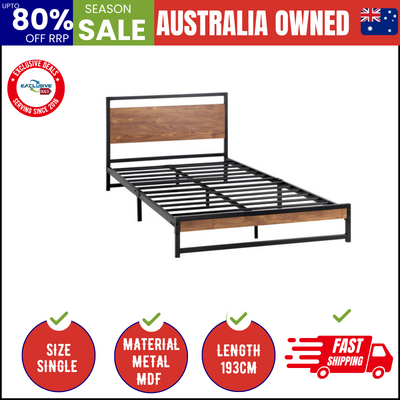 Metal Bed Frame Single Size Beds Platform Wood