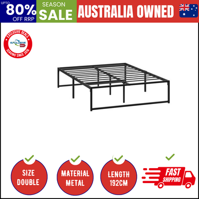 Metal Bed Frame Double Size Beds Platform Black