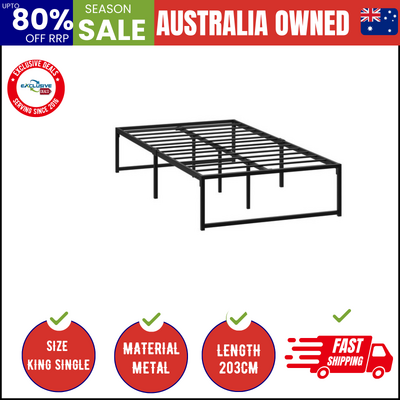 Metal Bed Frame King Single Beds Platform Black