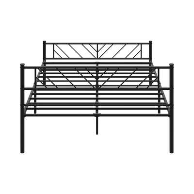 Metal Bed Frame Queen Size Bed Base Platform Black SIS