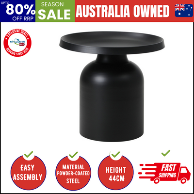 Coffee Table Round End Table Side Table Black