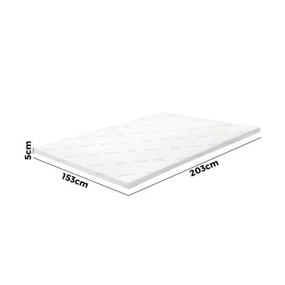 Memory Foam Mattress Topper Queen Bed Cool Gel Bamboo Cover Underlay 5CM