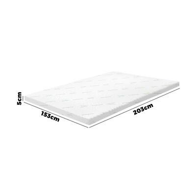 Memory Foam Mattress Topper Cool Gel Bed Bamboo Cover 7-Zone 5CM Queen