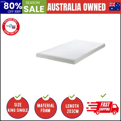 Memory Foam Mattress Topper Reversible Cool Gel 10cm King Single