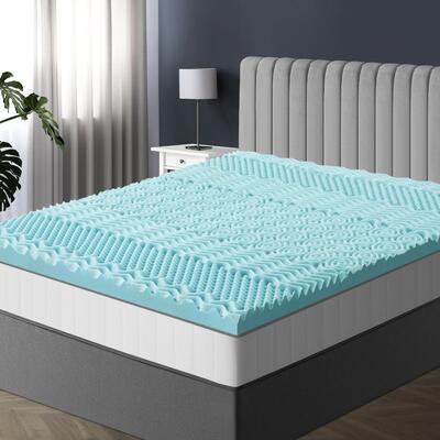 Memory Foam Mattress Topper Cool Gel Bamboo Cover 7-Zone 8CM King Single