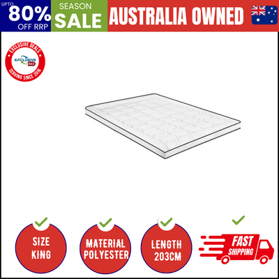 Mattress Topper Microfibre Luxury Pillowtop Protector Pad Cover King