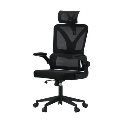 Mesh Office Chair Adjustable Lumbar Support Reclining D-Shape Black