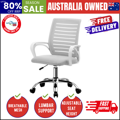 Mesh Office Chair Executive Computer Seat Gaming Racing Work White