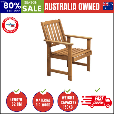 Outdoor Armchair Wooden Patio Furniture Chairs Garden Seat Brown