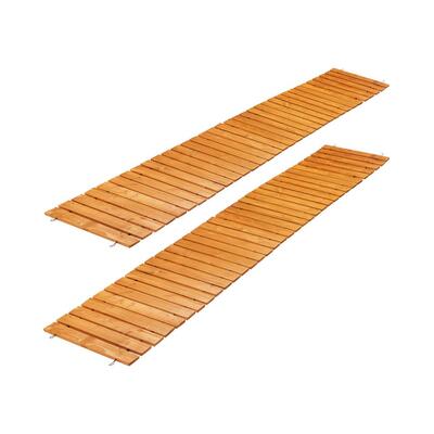 2PC Garden Wooden Pathway 8ft Straight Roll-Out