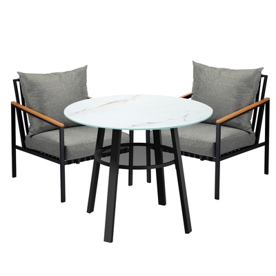 Outdoor Dining Setting Table Sofa Chairs Patio Furniture Set 3PCS