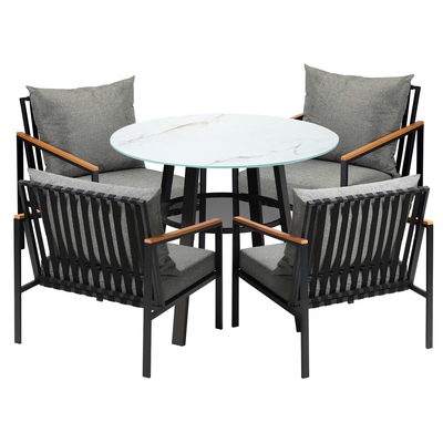 Outdoor Dining Setting Table Sofa Chairs Patio Furniture Set 5PCS