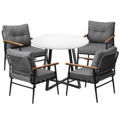 Outdoor Dining Set Patio Furniture 5PCS Garden Lounge Setting