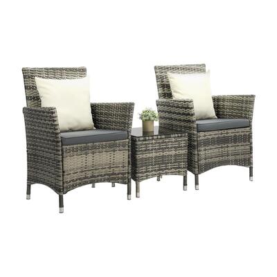 Outdoor Furniture Setting 3 Piece Wicker Bistro Set Patio Chairs Table