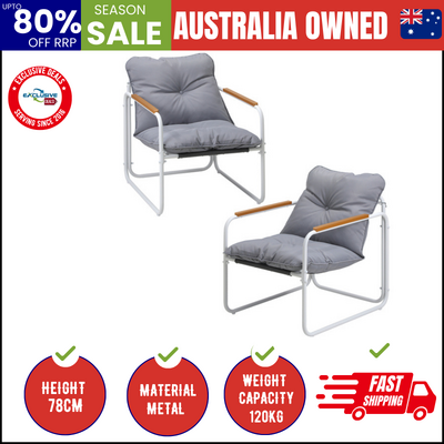 Outdoor Chairs Furniture Setting Garden Patio Armchair Lounge Sofa White