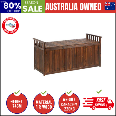 Outdoor Storage Box Garden Bench Wooden 500L Charcoal