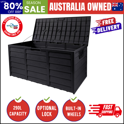 Outdoor Storage Box Cabinet Container Garden Chest Deck Tool Lockable 290L