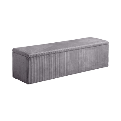 Storage Ottoman Blanket Box Foot Stool XL Chest Toy Polyester Grey