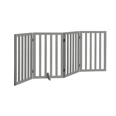 Wooden Pet Gate Dog Fence Grey Safety Stair Barrier Security Door 80cm