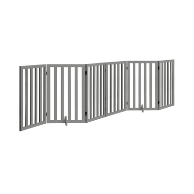 Wooden Pet Gate Dog Fence Grey Safety Stair Barrier Security Door 80cm