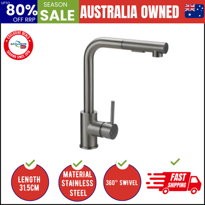 Kitchen Mixer Tap Pull Out Faucet Sink Basin Swivel 2 Modes Gun Grey