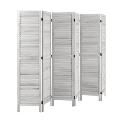 6 Panel Room Divider Timber Wooden Fold White