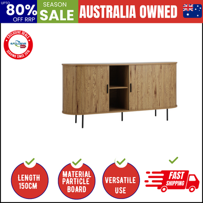 Buffet Sideboard Cupboard Sliding Doors Pantry Storage Cabinet Natural