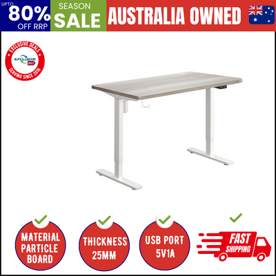 140CM Electric Standing Desk Adjustable White&Grey-Oak