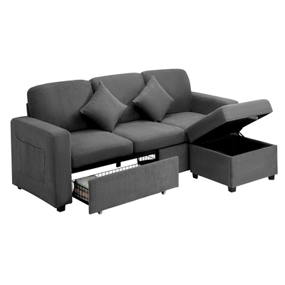 Sofa Lounge Set Modular Couch 3 Seater Drawers Ottoman Storage Velvet