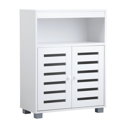 Shoe Rack Shoes Storage Cabinet Organiser Shelf 2 Doors White