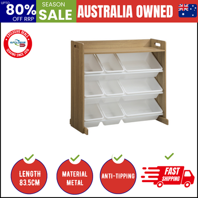 9 Bins Kids Toy Box Organiser Display Shelf