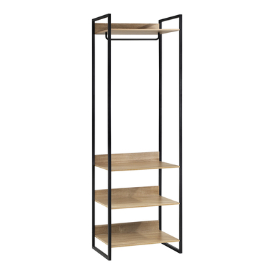 Clothes Rack Open Wardrobe Garment Coat 4 shelves Hanging Rail Metal