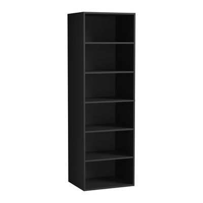 Wardrobe Shelf Unit Clothes Storage Cabinet 6 Shelves Organiser Black