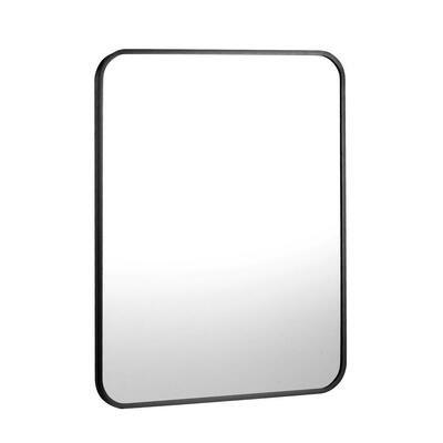 Wall Mirrors Black Metal Frame 65x50cm Rectangle