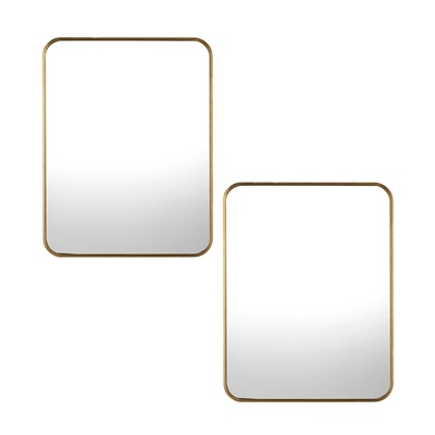 Wall Mirrors Rectangle Mirror 65x50cm Gold Set of 2